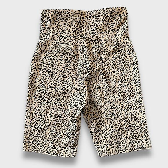 BP NWOT ANIMAL PRINT PULL ON ATHLETIC BIKE SHORTS TAN BLACK XS - Picture 3 of 9